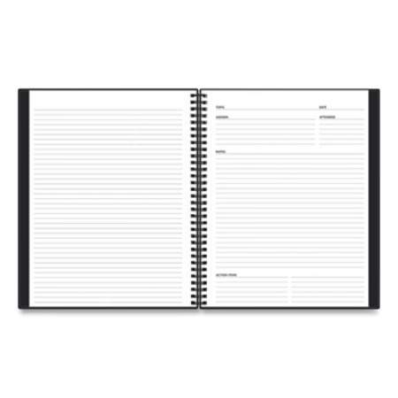 Blue Sky Aligned Business Notebook, 1 Subject, Meeting Notes Format, Narrow Rule, Black Cover, 11 x 8.5, 78 Sheets (121454)