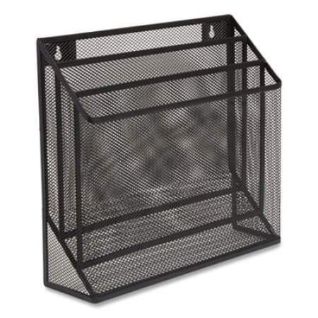 TRU RED Wire Mesh Incline Sorter, Enclosed Design, 3 Sections, Letter-Size, 13.78 x 16.61 x 12.4, Matte Black (24402448)
