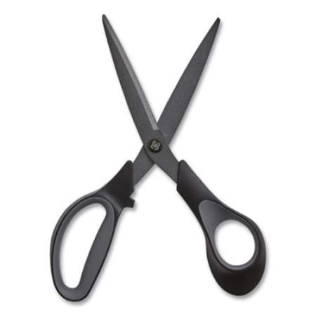 TRU RED Non-Stick Titanium-Coated Scissors, 8" Long, 3.86" Cut Length, Charcoal Black Blades, Black/Gray Straight Handle (24380515)