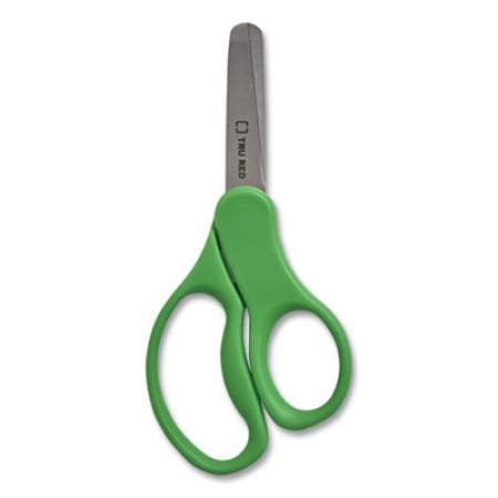 TRU RED Kids' Blunt Tip Stainless Steel Safety Scissors, 5" Long, 2.05" Cut Length, Assorted Straight Handles, 12/Pack (24380519)