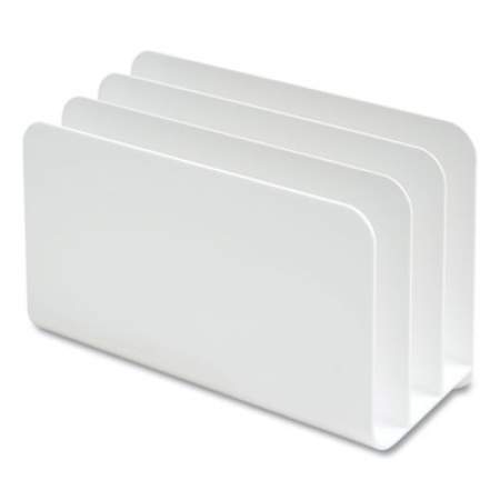 TRU RED Plastic Incline Mail Sorter, 3 Sections, #6 1/4 to #16 Envelopes, 3.87 x 9.51 x 6.06, White (24380804)