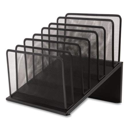 TRU RED Wire Mesh Incline Sorter, Open Design, 7 Sections, Letter-Size, 11.41 x 11.41 x 11.02, Matte Black (24402458)