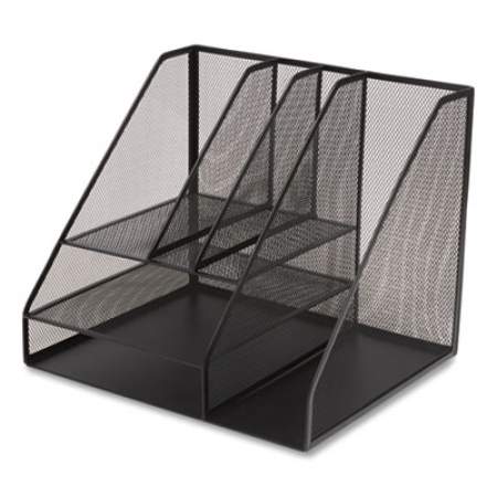 TRU RED Wire Mesh Combination Organizer, Vertical/Horizontal, 8 Sections, Letter-Size, 12 x 12 x 13.97, Matte Black (24402452)