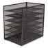 TRU RED Front-Load Enclosed Wire Mesh Horizontal Document Organizer, 6 Sections, Letter-Size, 9.25 x 13.38 x 13.38, Matte Black (24402482)