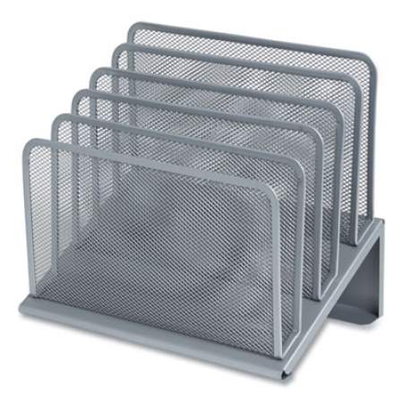 TRU RED Wire Mesh Incline Sorter, Open Design, 5 Sections, Letter-Size, 7.72 x 11.65 x 10.83, Silver (24402450)