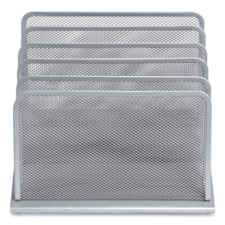 TRU RED Wire Mesh Incline Sorter, Open Design, 5 Sections, Letter-Size, 7.72 x 11.65 x 10.83, Silver (24402450)