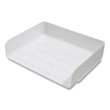 TRU RED Side-Load Stackable Plastic Document Tray, 1 Section, Letter-Size, 12.63 x 9.72 x 3.01, White, 2/Pack (24380797)