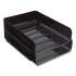 TRU RED Front-Load Stackable Plastic Document Tray, 1 Section, Letter-Size, 9.81 x 12.56 x 3.01, Black, 2/Pack (24380796)