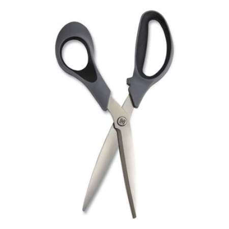 TRU RED Non-Stick Titanium-Coated Scissors, 8" Long, 3.86" Cut Length, Gun-Metal Gray Blades, Gray/Black Straight Handle, 2/Pack (24380514)