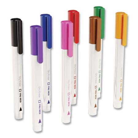 TRU RED Dry Erase Marker, Pen-Style, Fine Bullet Tip, Seven Assorted Colors, 8/Pack (24398946)