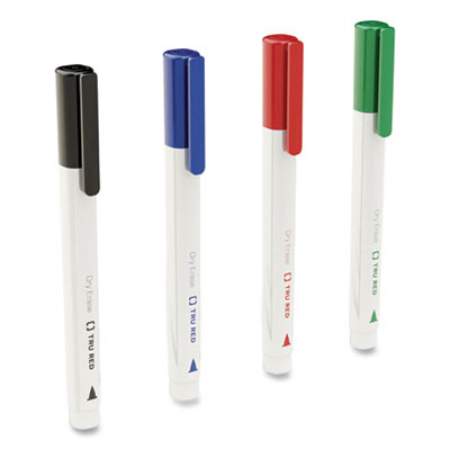 TRU RED Dry Erase Marker, Pen-Style, Fine Bullet Tip, Assorted Colors, 4/Kit (24398947)