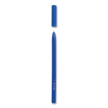 TRU RED Ballpoint Pen, Stick, Medium 1 mm, Blue Ink, Blue Barrel, Dozen (24326833)