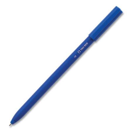 TRU RED Ballpoint Pen, Stick, Medium 1 mm, Blue Ink, Blue Barrel, Dozen (24326833)