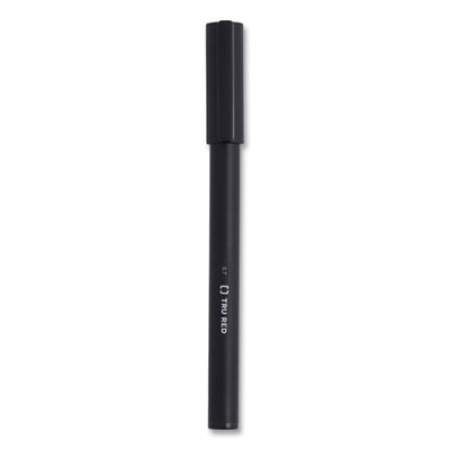 TRU RED Quick Dry Gel Pen, Stick, Medium 0.7 mm, Black Ink, Black Barrel, 24/Pack (24376919)