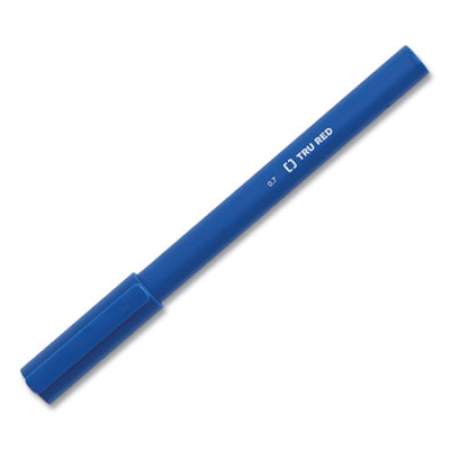 TRU RED Quick Dry Gel Pen, Retractable, Fine 0.5 mm, Blue Ink, Blue Barrel, Dozen (24377038)