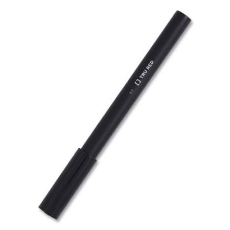 TRU RED Quick Dry Gel Pen, Stick, Medium 0.7 mm, Black Ink, Black Barrel, 5/Pack (24377017)