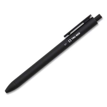 TRU RED Quick Dry Gel Pen, Retractable, Medium 0.7 mm, Black Ink, Black Barrel, 24/Pack (24376921)
