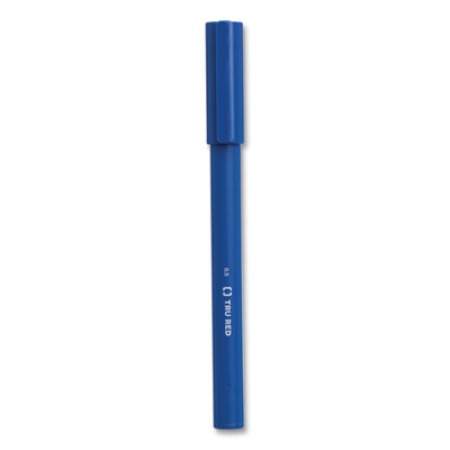TRU RED Quick Dry Gel Pen, Stick, Fine 0.5 mm, Blue Ink, Blue Barrel, Dozen (24377023)