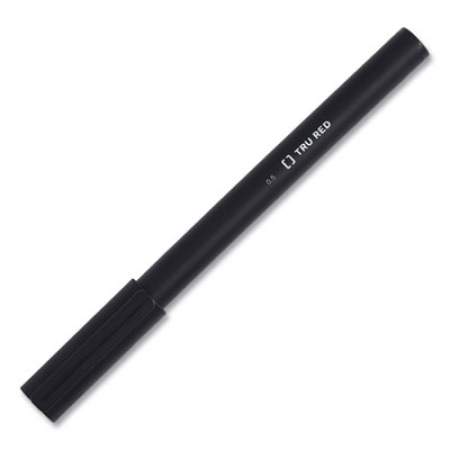 TRU RED Quick Dry Gel Pen, Stick, Fine 0.5 mm, Black Ink, Black Barrel, Dozen (24377030)