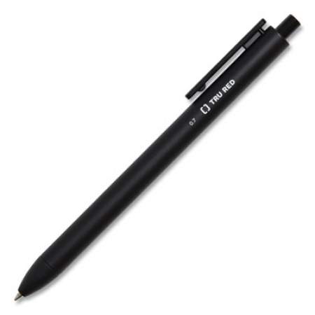 TRU RED Quick Dry Gel Pen, Stick, Fine 0.5 mm, Black Ink, Black Barrel, Dozen (24377030)