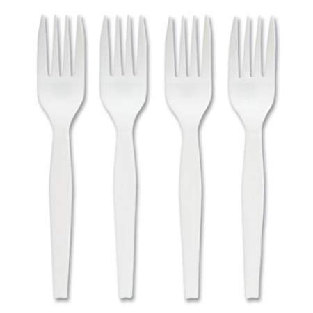 Perk Eco-ID Mediumweight Compostable Cutlery, Fork, White, 300/Pack (24394114)