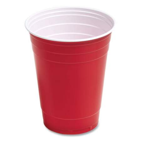 Perk Plastic Cold Cups, 16 oz, Red, 50/Pack (24375272)