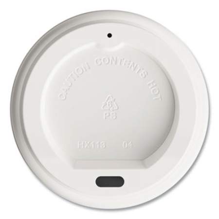 Perk Plastic Hot Cup Lids, Fits 8 oz Cups, White, 50/Pack (24375268)