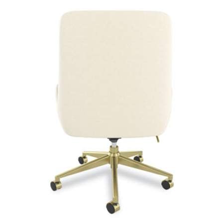 Union & Scale MidMod Fabric Manager Chair, Supports Up to 275 lb, Cream Seat/Back, Gold Base (24398961)
