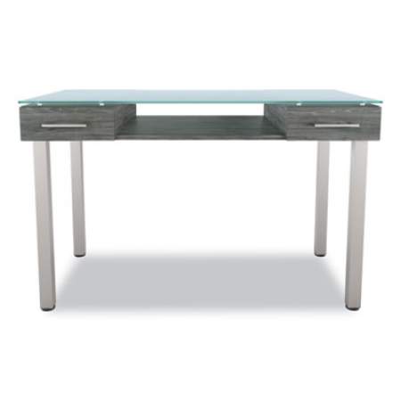 Union & Scale Prestige Glass Writing Desk, 47.1" x 23.5" x 29.5", Gray (24398955)