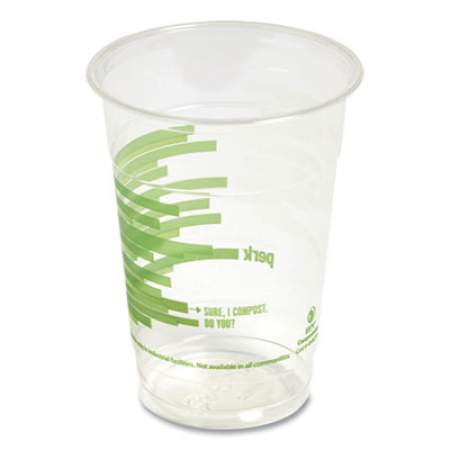 Perk 24394128 Eco-ID Compostable PLA Corn Plastic Cold Cups