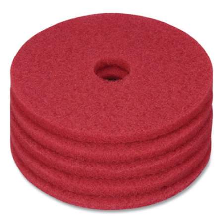 Coastwide Professional Buffing Floor Pads, 17" Diameter, Red, 5/Carton (663604)