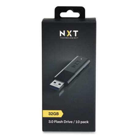 NXT Technologies USB 3.0 Flash Drive, 32 GB, Black, 10/Pack (24399051)