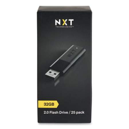 NXT Technologies USB 2.0 Flash Drive, 32 GB, Black, 25/Pack (24399053)