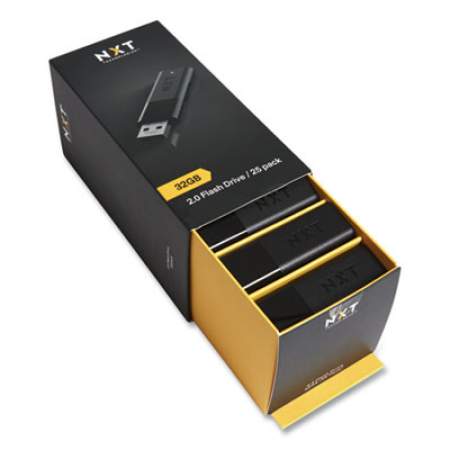 NXT Technologies USB 2.0 Flash Drive, 32 GB, Black, 25/Pack (24399053)