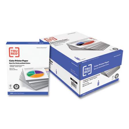 TRU RED Color Printer Paper, 96 Bright, 20 lb, 8.5 x 11, 500 Sheets/Ream, 8 Reams/Carton (24401981)