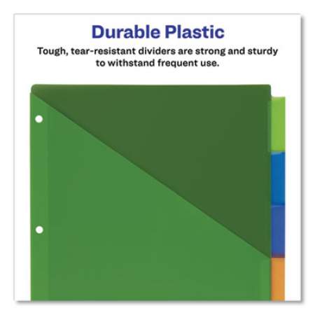 Avery Insertable Big Tab Plastic 1-Pocket Dividers, 5-Tab, 11.13 x 9.25, Assorted, 1 Set (11902)