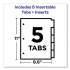 Avery Insertable Big Tab Plastic 2-Pocket Dividers, 5-Tab, 11.13 x 9.25, Assorted, 1 Set (11906)