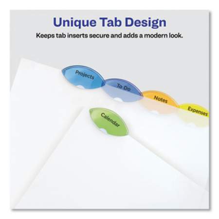 Avery Insertable Style Edge Tab Plastic Dividers, 5-Tab, 11 x 8.5, Translucent, 1 Set (11200)