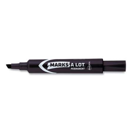 Avery MARKS A LOT Regular Desk-Style Permanent Marker, Broad Chisel Tip, Black, Dozen (7888) (07888)