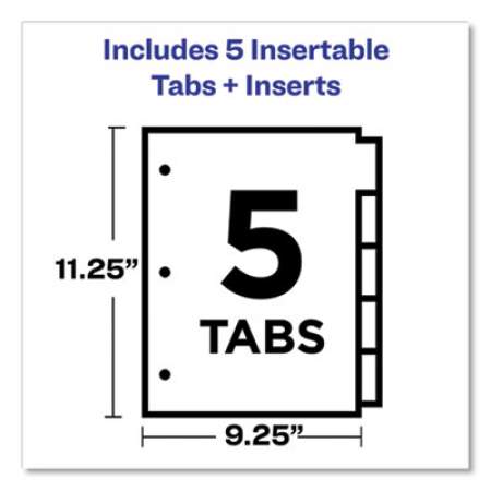 Avery Insertable Dividers w/Single Pockets, 5-Tab, 11 1/4 x 9 1/8 (11270)