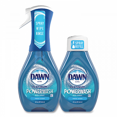 Platinum Powerwash Dish Spray, Fresh Scent, 16 oz Spray Bottle, 2/Pack (31836PK)