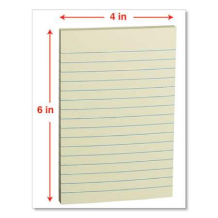 Universal Self-Stick Note Pads, Lined, 4 x 6, Yellow, 100-Sheet, 12/Pack (35673)