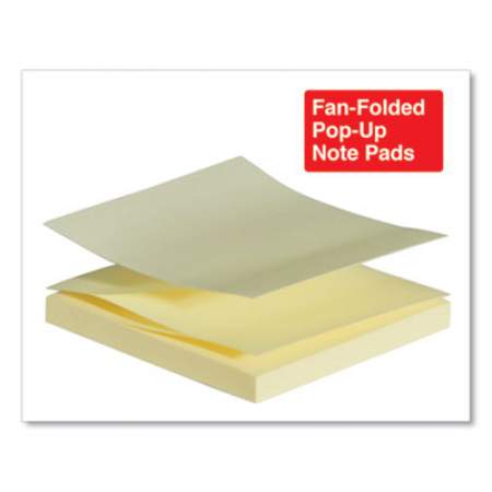 Universal Fan-Folded Self-Stick Pop-Up Note Pads, 3 x 3, Yellow, 100-Sheet, 12/Pack (35664)