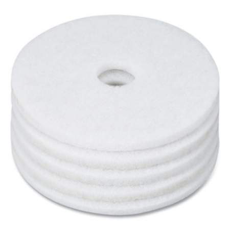 Coastwide Professional Polishing Floor Pads, 17" Diameter, White, 5/Carton (663606)