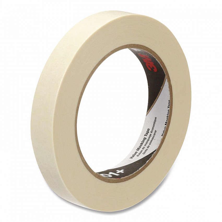 Value Masking Tape 101+, 3" Core, 0.70" x 60 yds, Tan, 12/Pack (10118)