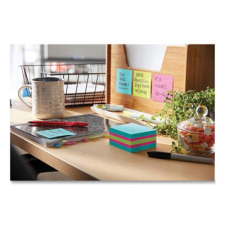 Post-it Notes Super Sticky Notes Cube, 3 x 3, Bright Blue, Bright Green, Bright Pink, 360 Sheets/Cube, 3 Cubes/Pack (24339105)