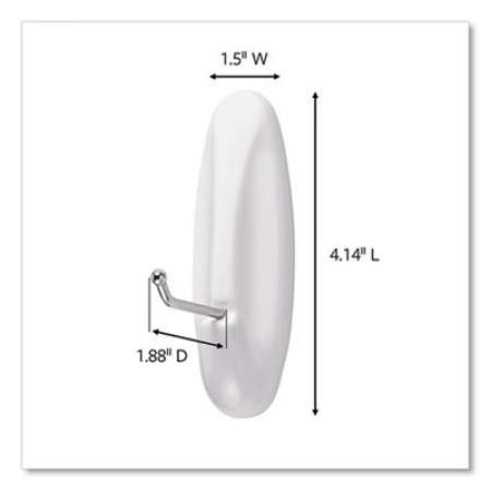 Command General Purpose Wire Hooks, Large, 5 lb Capacity, White, 3 Hooks and 8 Strips/Pack (170693ES)