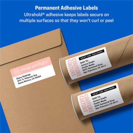 Avery Shipping Labels w/ TrueBlock Technology, Inkjet Printers, 2 x 4, White, 10/Sheet, 25 Sheets/Pack (8163)