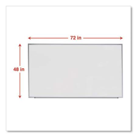 Universal Dry Erase Board, Melamine, 72 x 48, Satin-Finished Aluminum Frame (43626)