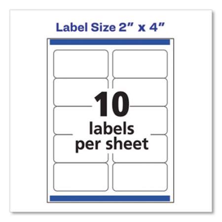 Avery Shipping Labels w/ TrueBlock Technology, Laser Printers, 2 x 4, White, 10/Sheet, 25 Sheets/Pack (5263)